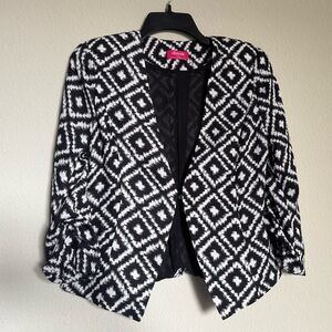 Shasa Geometric Black and White Blazer